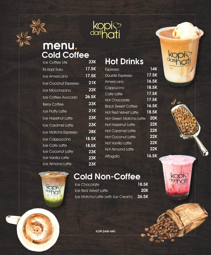 menu minuman kdh